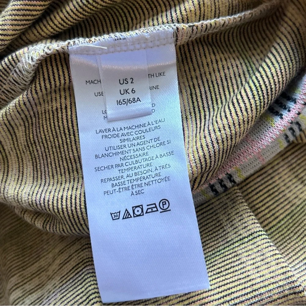 Free People Honey Pleated Skirt Retro Sunshine Combo Sz‎ 2 Preppy Light Academia